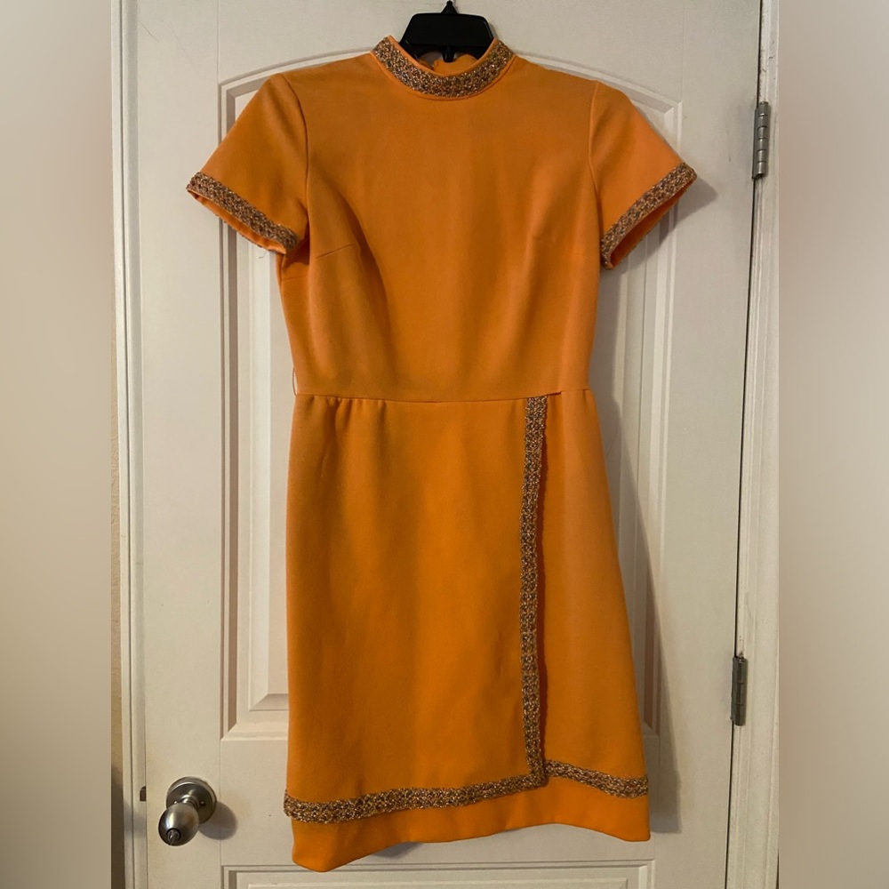 Women’s Unbranded Orange Vintage “Mad Men” Style Dress 14/16